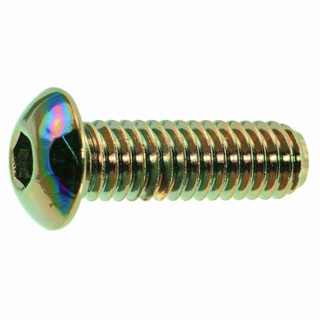 5/16-18 Socket Head Cap Screw, Black Chrome Plated Steel, 1 In Length, 5 PK